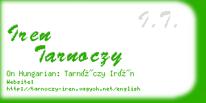 iren tarnoczy business card